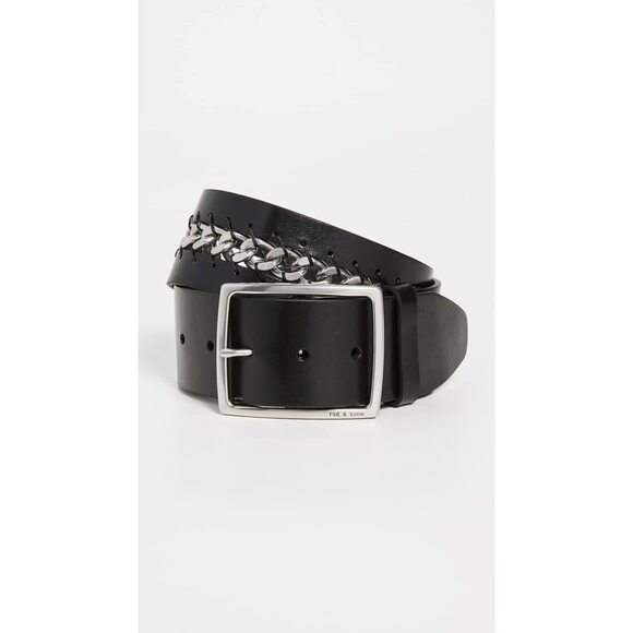 rag & bone Women\'s Jumbo Boyfriend Chain Belt Black S Small NWT